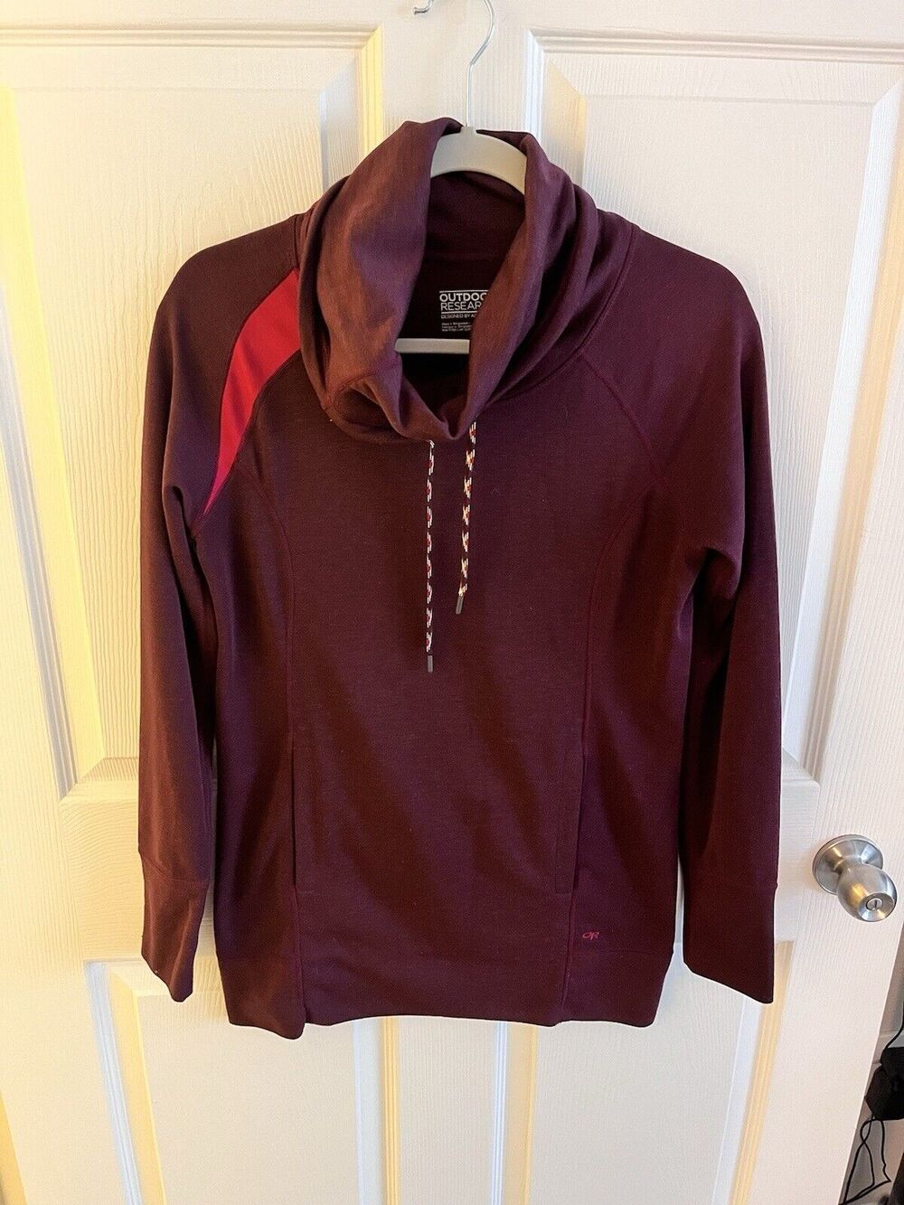 Outdoor Research Cedarosa Pullover Tunic Size S Womens Burgundy Cowl Neck